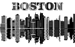 openclipart圖庫：Boston Skyline Typography