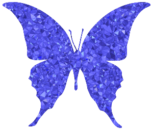 openclipart圖庫：Sapphire Butterfly Silhouette 6