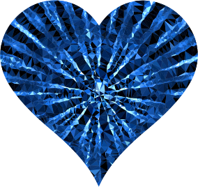 openclipart圖庫：Low Poly Shattered Heart Blue