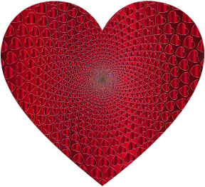 openclipart圖庫：Prismatic Hearts Vortex Heart 15