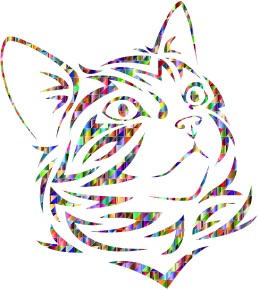 openclipart圖庫：Chromatic Triangular Tribal Kitten