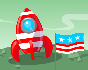 openclipart圖庫：Cartoon rocketship