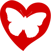 openclipart圖庫：butterfly on heart