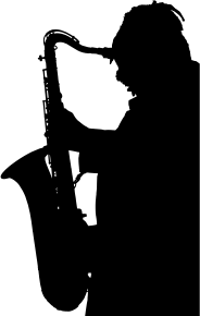 openclipart圖庫：Saxophone Player Silhouette