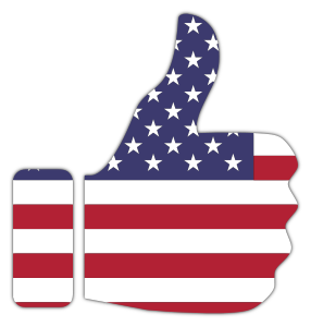 openclipart圖庫：Thumbs Up American Flag With Drop Shadow