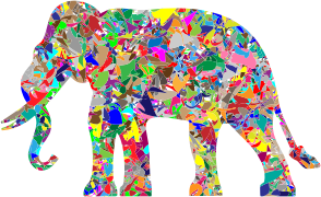 openclipart圖庫：Modern Art Elephant