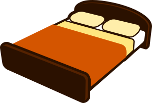 openclipart圖庫：Brown Bed with Brown Blanket
