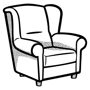 openclipart圖庫：armchair - lineart
