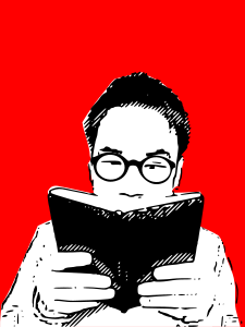 openclipart圖庫：read book with glasses