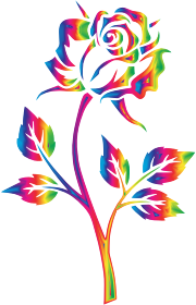 openclipart圖庫：Rainbow Rose No Background