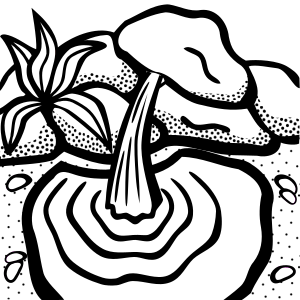 openclipart圖庫：water spring - lineart