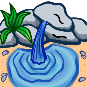 openclipart圖庫：water spring - coloured