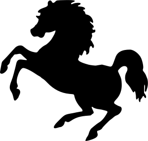 openclipart圖庫：Rearing horse (silhouette)