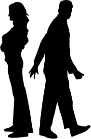 openclipart圖庫：Fighting Couple Silhouette