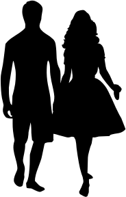 openclipart圖庫：Couple Holding Hands Silhouette