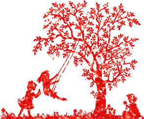 openclipart圖庫：Ruby 3 Girls Playing Vintage Silhouette