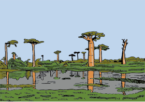 openclipart圖庫：Cartoon African Landscape