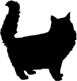 openclipart圖庫：Fluffy Cat Silhouette