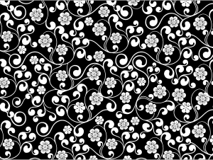 openclipart圖庫：Black And White Floral Pattern Background