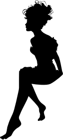 openclipart圖庫：Fairy Sitting In CIrcle Minus Circle Silhouette