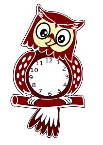 openclipart圖庫：owl clock