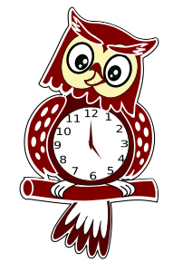 openclipart圖庫：Owl Clock