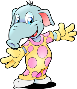 openclipart圖庫： Elephant in pajamas