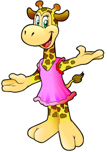 openclipart圖庫： Giraffe wearing a dress