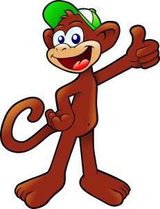 openclipart圖庫：Monkey wearing a cap