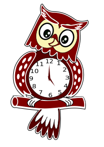 openclipart圖庫：Animated Owl Clock
