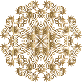 openclipart圖庫：Gold Floral Flourish Motif Design No Background