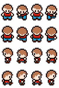 openclipart圖庫：Retro Character Sprite Sheet