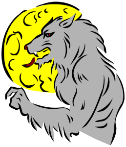 openclipart圖庫：Werewolf and moon in color