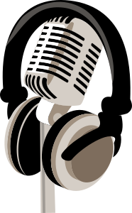 openclipart圖庫：retro microphone and headphones
