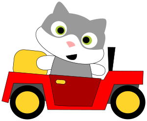 openclipart圖庫：A cat driving a car
