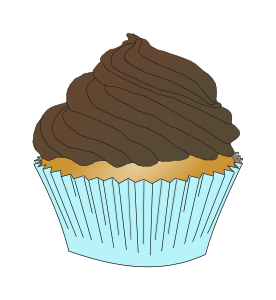 openclipart圖庫：Chocolate Frosting Cupcake