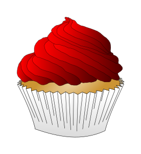 openclipart圖庫：Red Frosting Cupcake