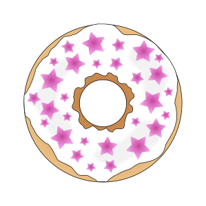 openclipart圖庫：Pink Stars Donut