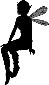 openclipart圖庫：Elf Fairy Silhouette