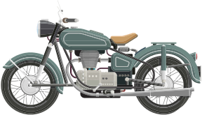 openclipart圖庫：Flat Shaded Classic Motorcycle