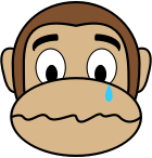 openclipart圖庫：Monkey Emoji - Crying