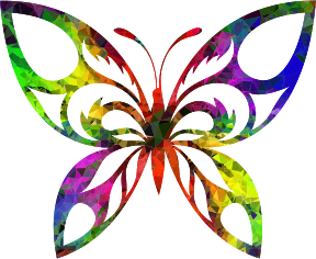 openclipart圖庫：Multispectral Tribal Butterfly Silhouette