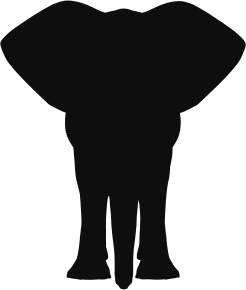 openclipart圖庫：Floral Pattern Elephant Silhouette