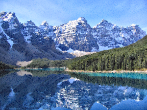 openclipart圖庫：Medium Poly Canadian Rockies Moraine Lake