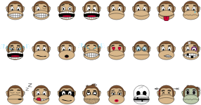 openclipart圖庫：Monkey Emoji - Collection