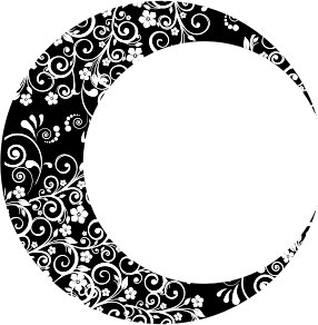 openclipart圖庫：Floral Crescent Moon Mark II