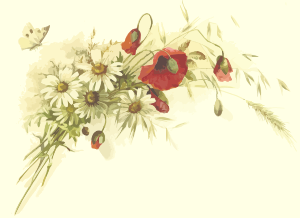 openclipart圖庫：Flowers and butterfly 2