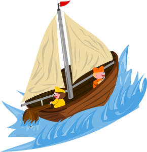 openclipart圖庫：Sailing on wild water