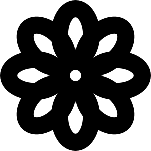 openclipart圖庫：Black and white flower pictogram