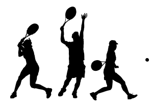 openclipart圖庫：tennis players silhouette
